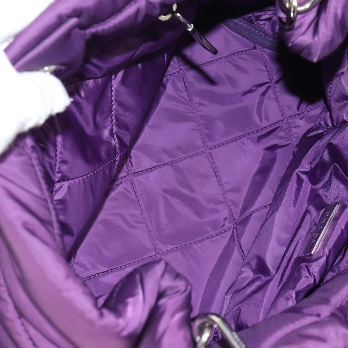 PRADA Hand Bag Nylon 2way Purple Gold Auth 138073M