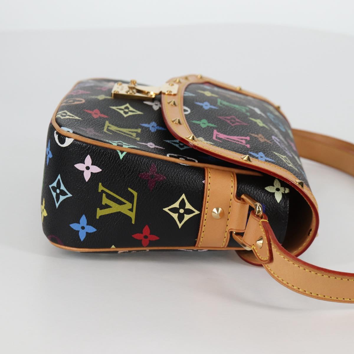 LOUIS VUITTON Monogram Multicolor Sologne Shoulder Bag Black M92639 Auth 138075SAV