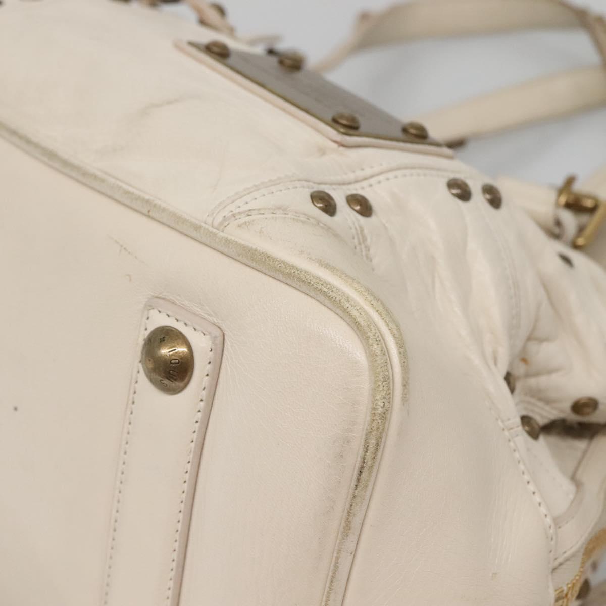 LOUIS VUITTON Rivette Hand Bag Leather White Ecru M95345 LV Auth 138104