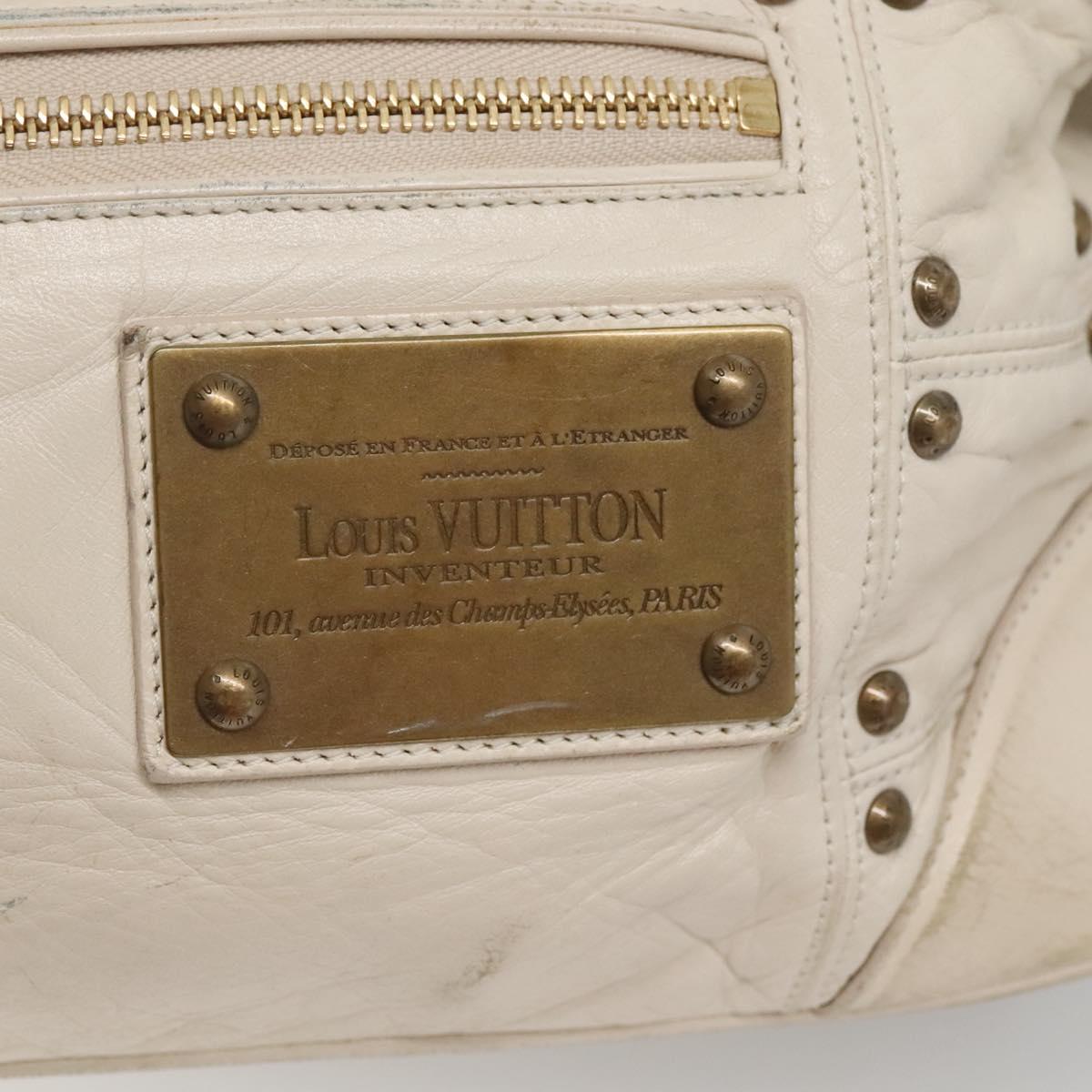LOUIS VUITTON Rivette Hand Bag Leather White Ecru M95345 LV Auth 138104