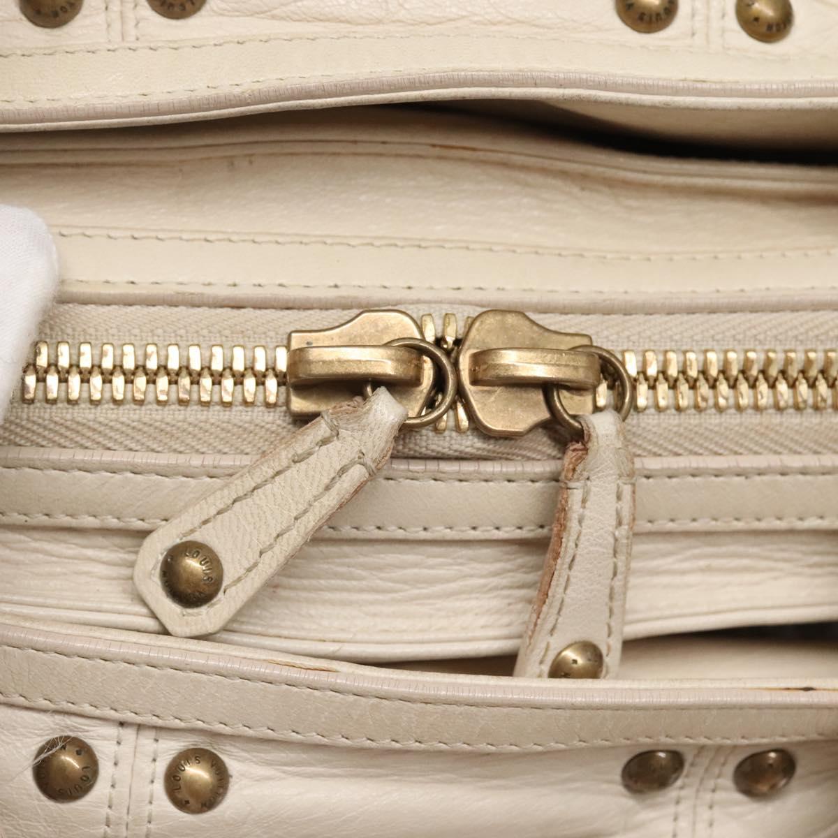 LOUIS VUITTON Rivette Hand Bag Leather White Ecru M95345 LV Auth 138104