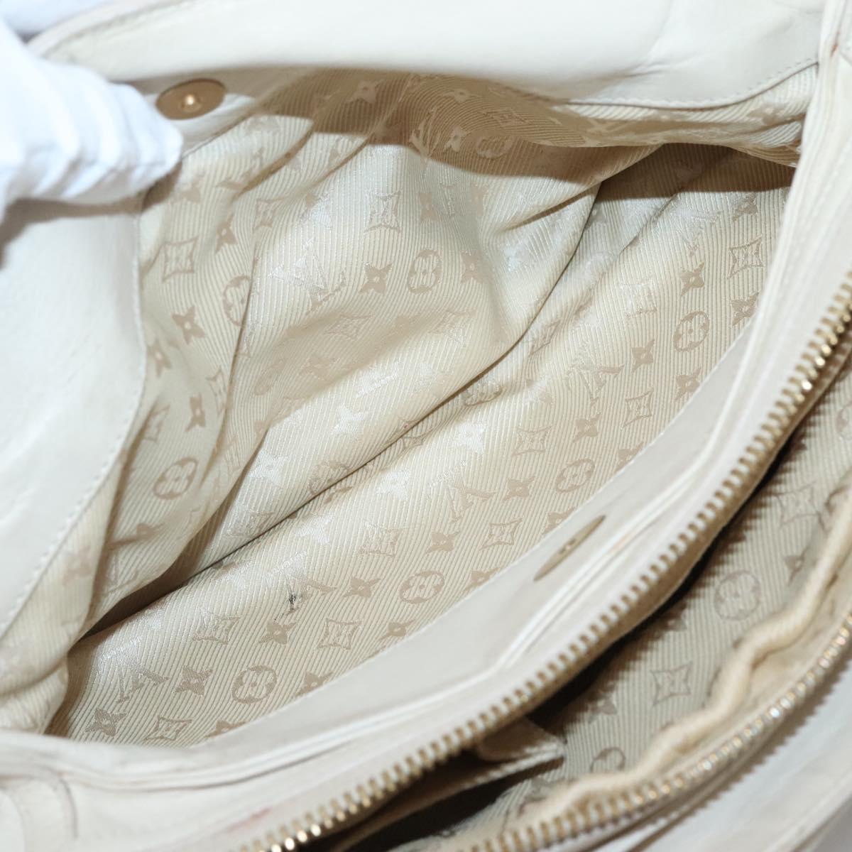 LOUIS VUITTON Rivette Hand Bag Leather White Ecru M95345 LV Auth 138104