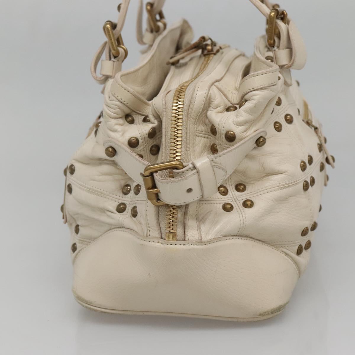 LOUIS VUITTON Rivette Hand Bag Leather White Ecru M95345 LV Auth 138104