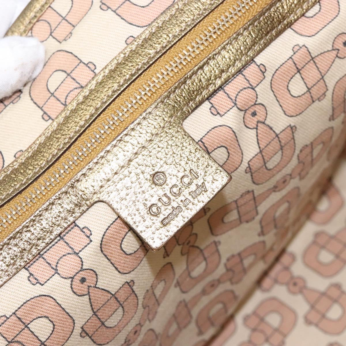 GUCCI GG Canvas Sherry Line Tote Bag Beige Gold 137396 Auth 138114