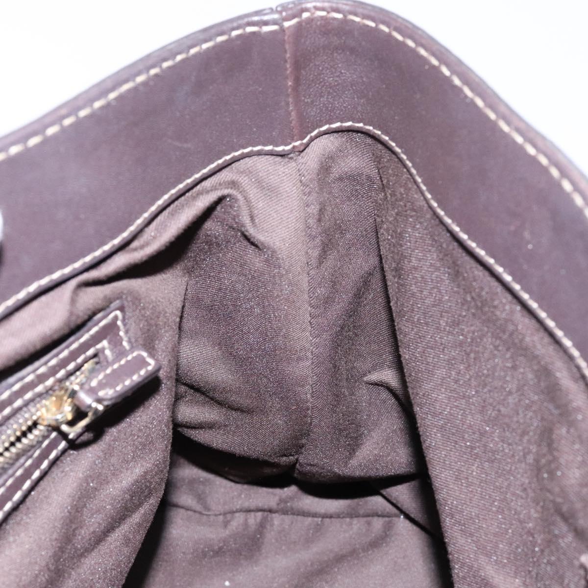 GUCCI GG Crystal Hand Bag Coated Canvas Beige Gold 223964 Auth 138117