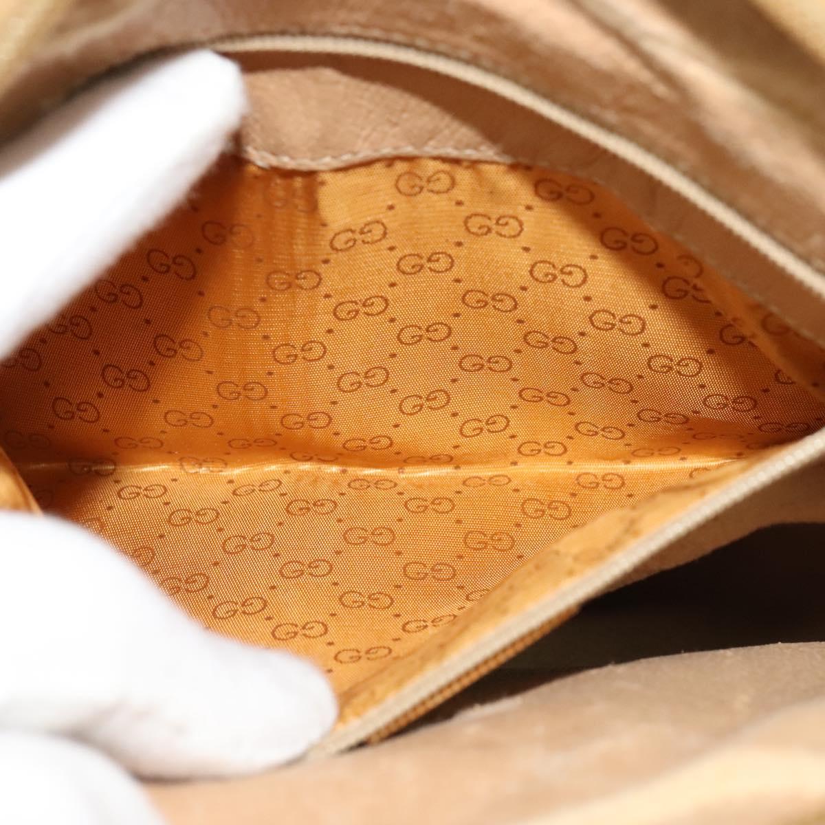 GUCCI Micro GG Supreme Web Sherry Line Bag Beige Gold 001 098 4073 Auth 138118