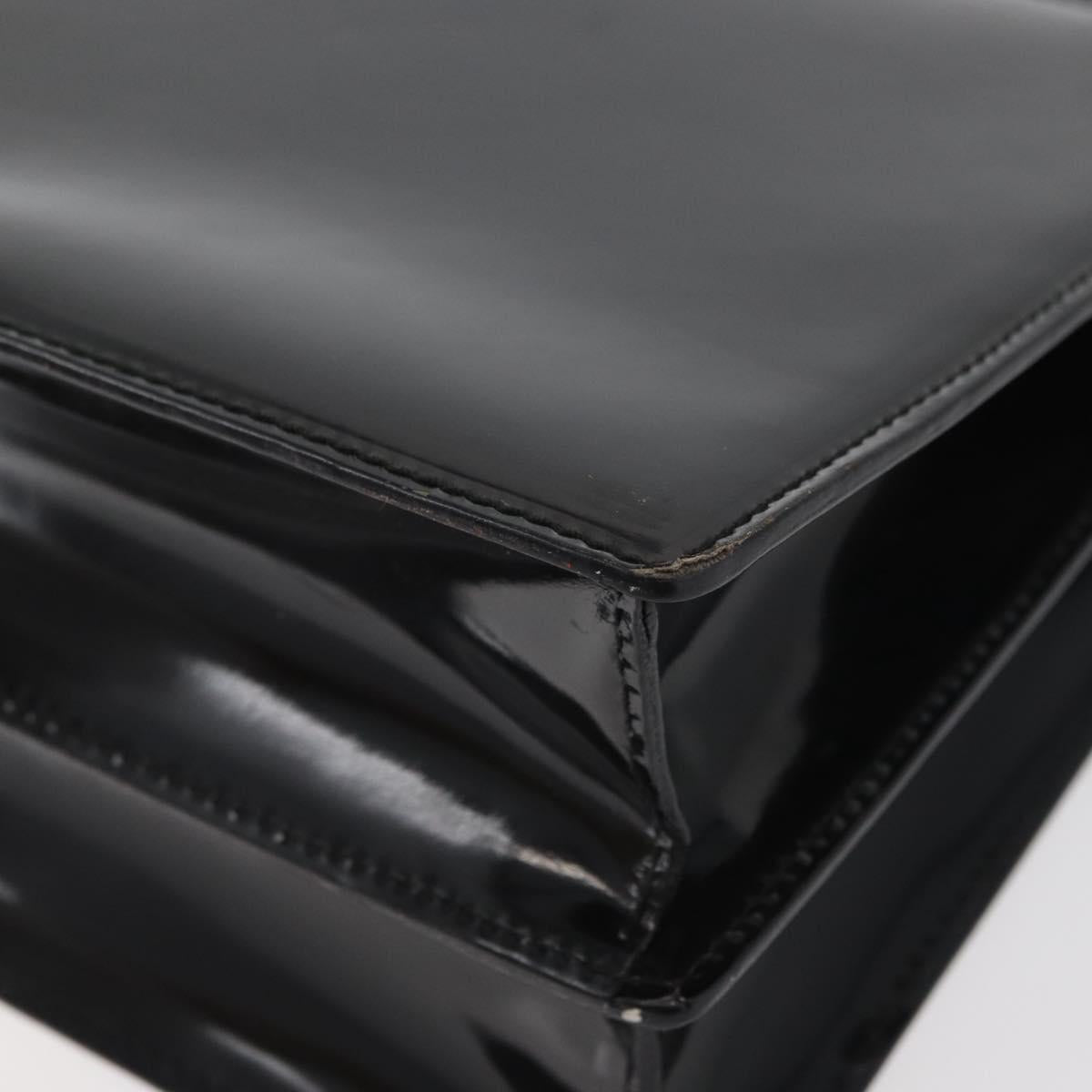 GUCCI Hand Bag Patent leather Black Silver 018 123 1003 Auth 138124