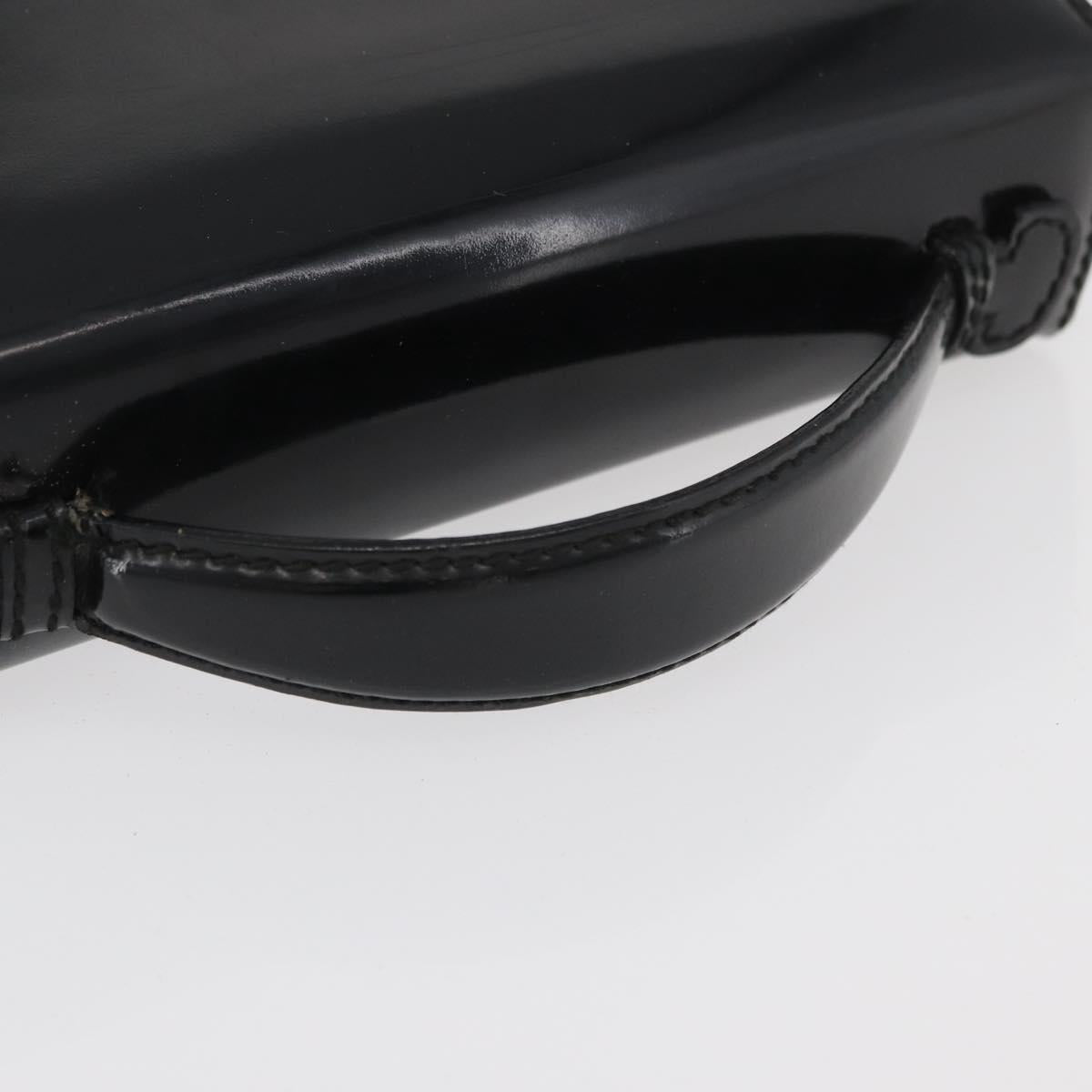 GUCCI Hand Bag Patent leather Black Silver 018 123 1003 Auth 138124