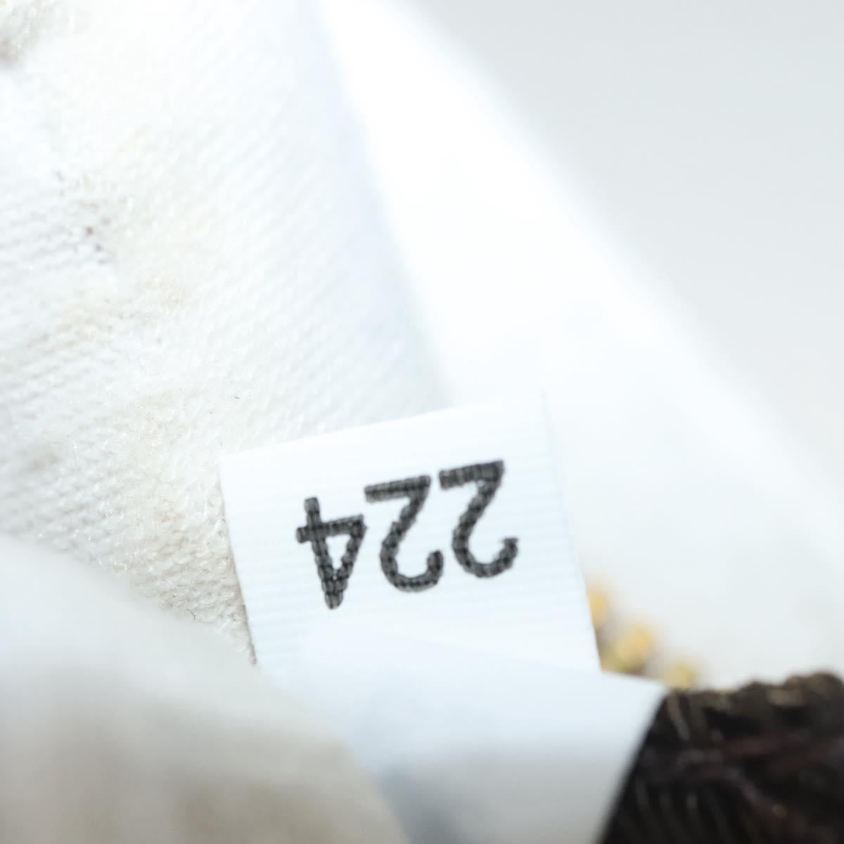 PRADA Clutch Bag Nylon Beige Gold Auth 138126