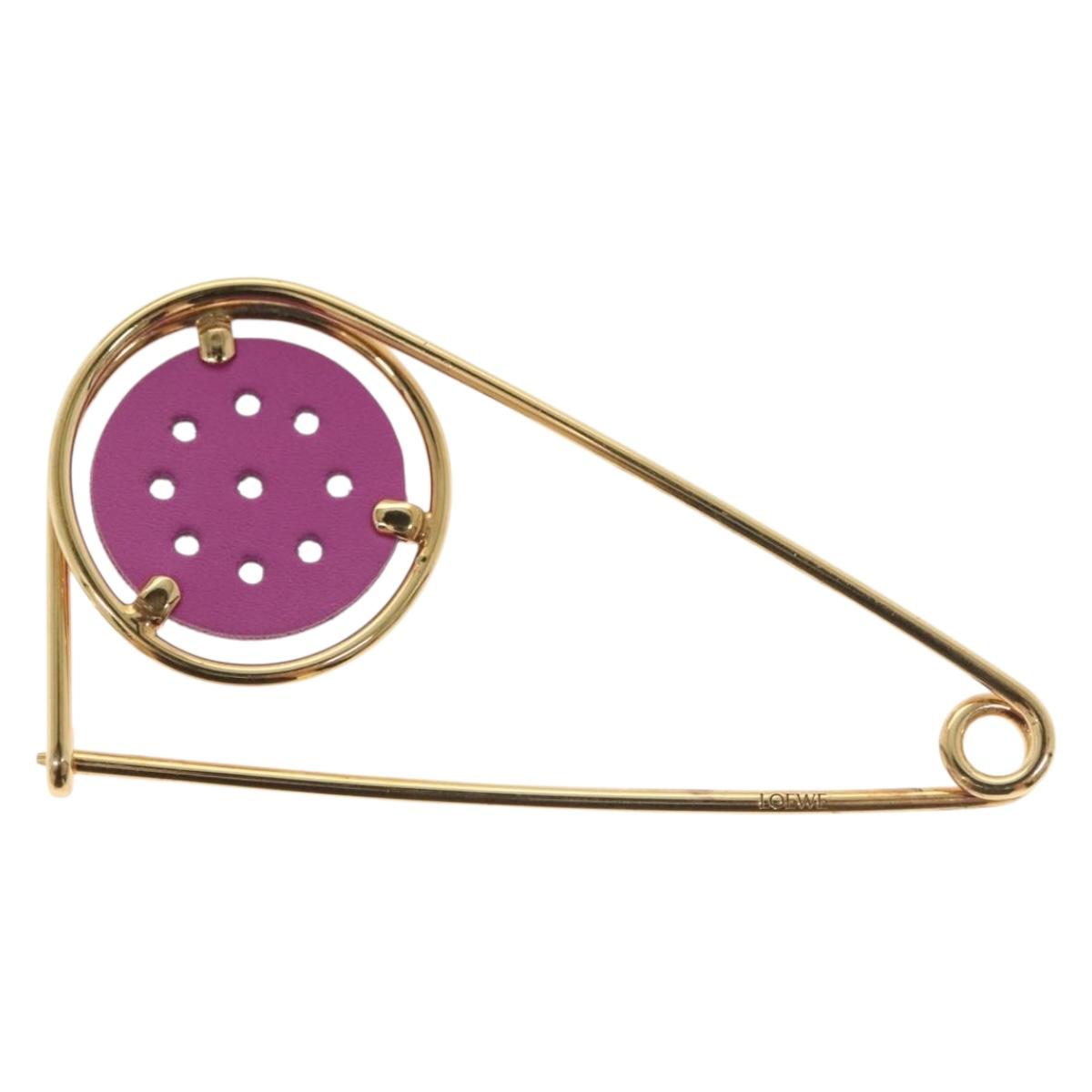LOEWE Brooch metal Gold Tone Auth 138127