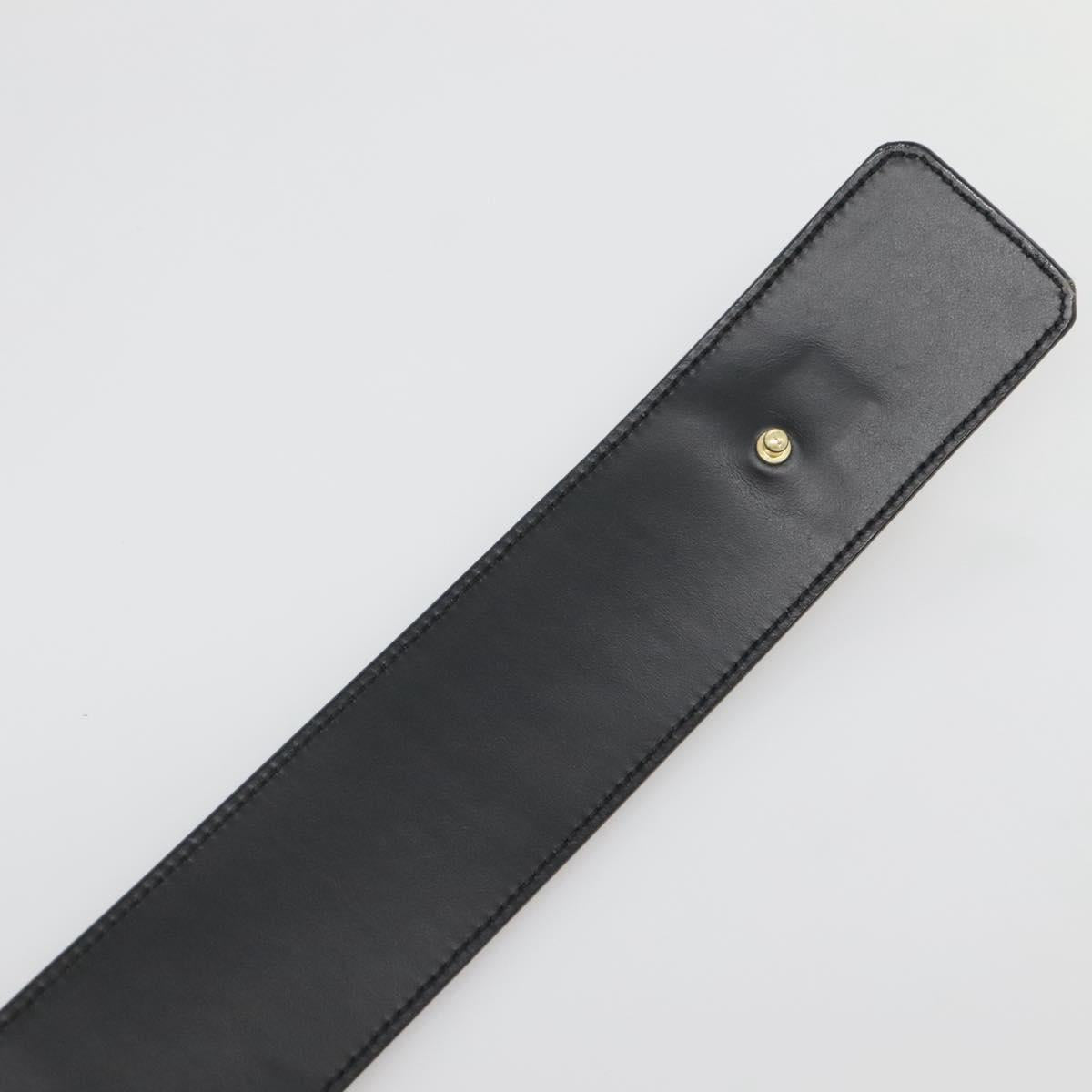 GUCCI Belt Leather 37.4"" Black Gold 114651 Auth 138130