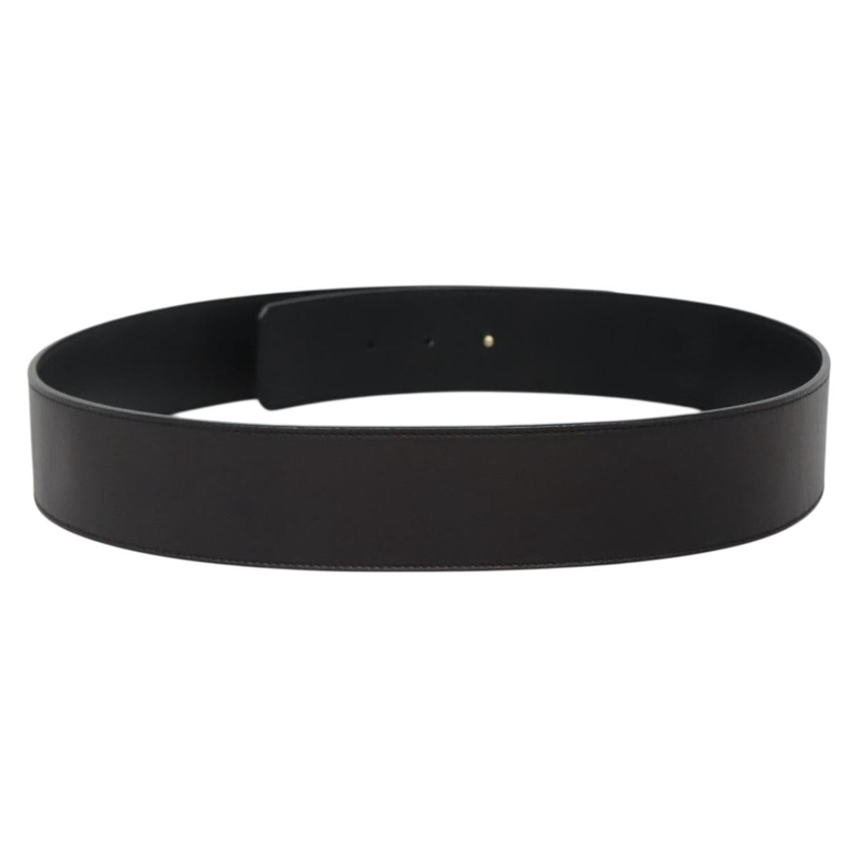GUCCI Belt Leather 37.4"" Black Gold 114651 Auth 138130