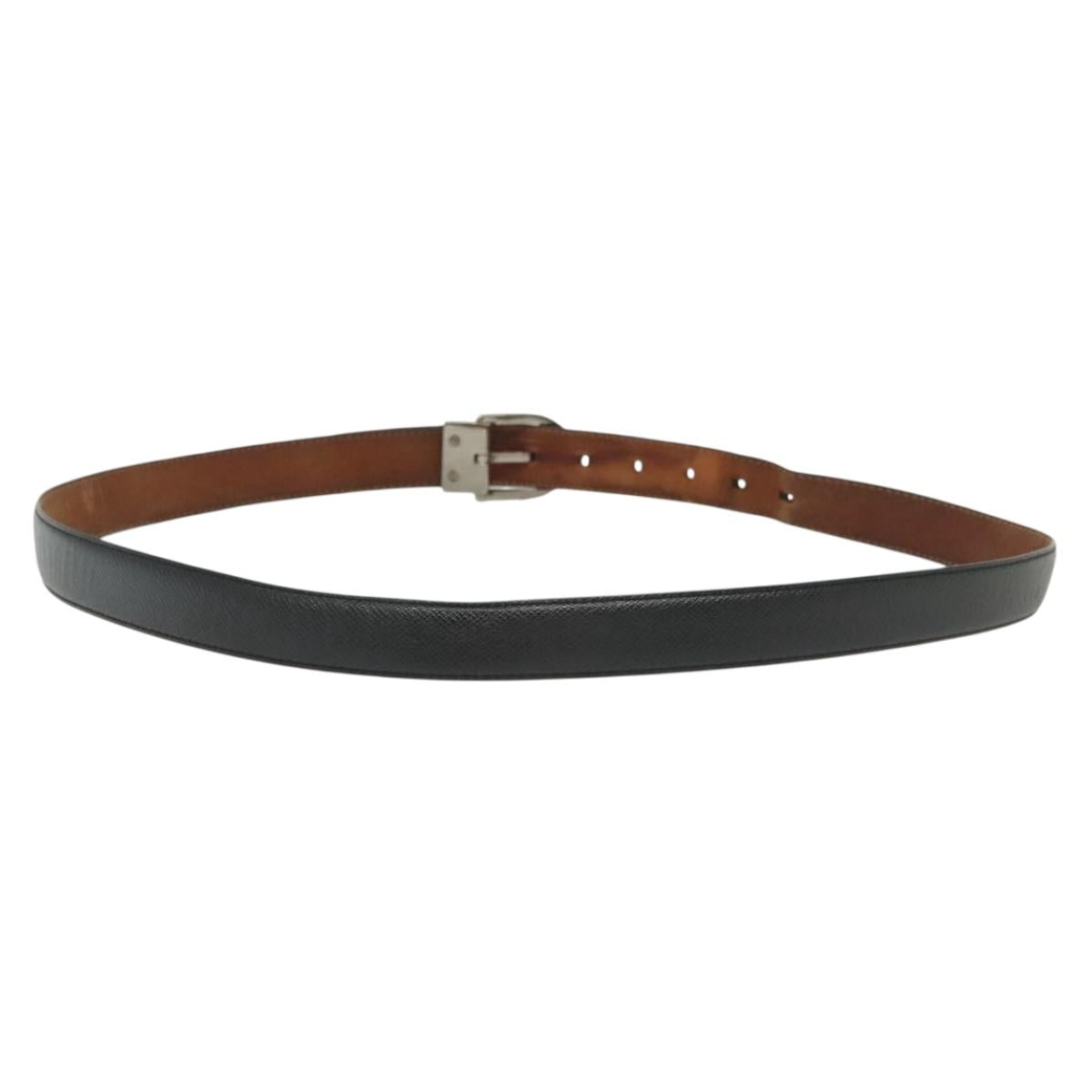 LOUIS VUITTON Taiga Ceinture Classic Belt 49.2"" Black LV Auth 138132