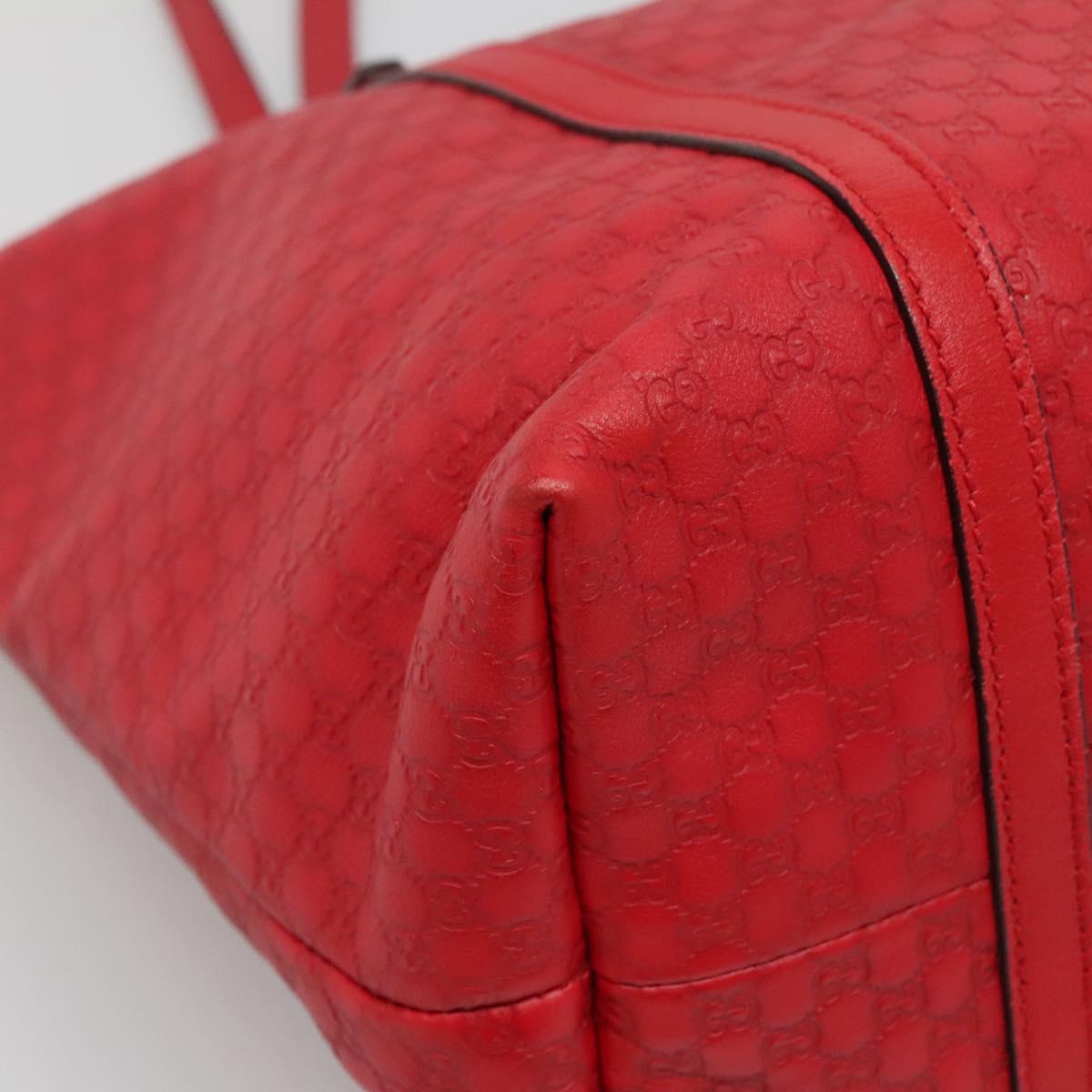 GUCCI Micro GG Canvas Micro Guccissima Bag Leather Red Gold 309613 Auth 138140