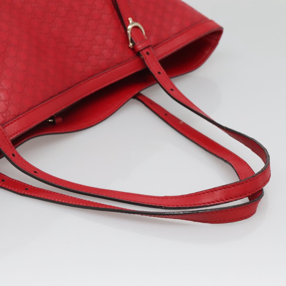 GUCCI Micro GG Canvas Micro Guccissima Bag Leather Red Gold 309613 Auth 138140