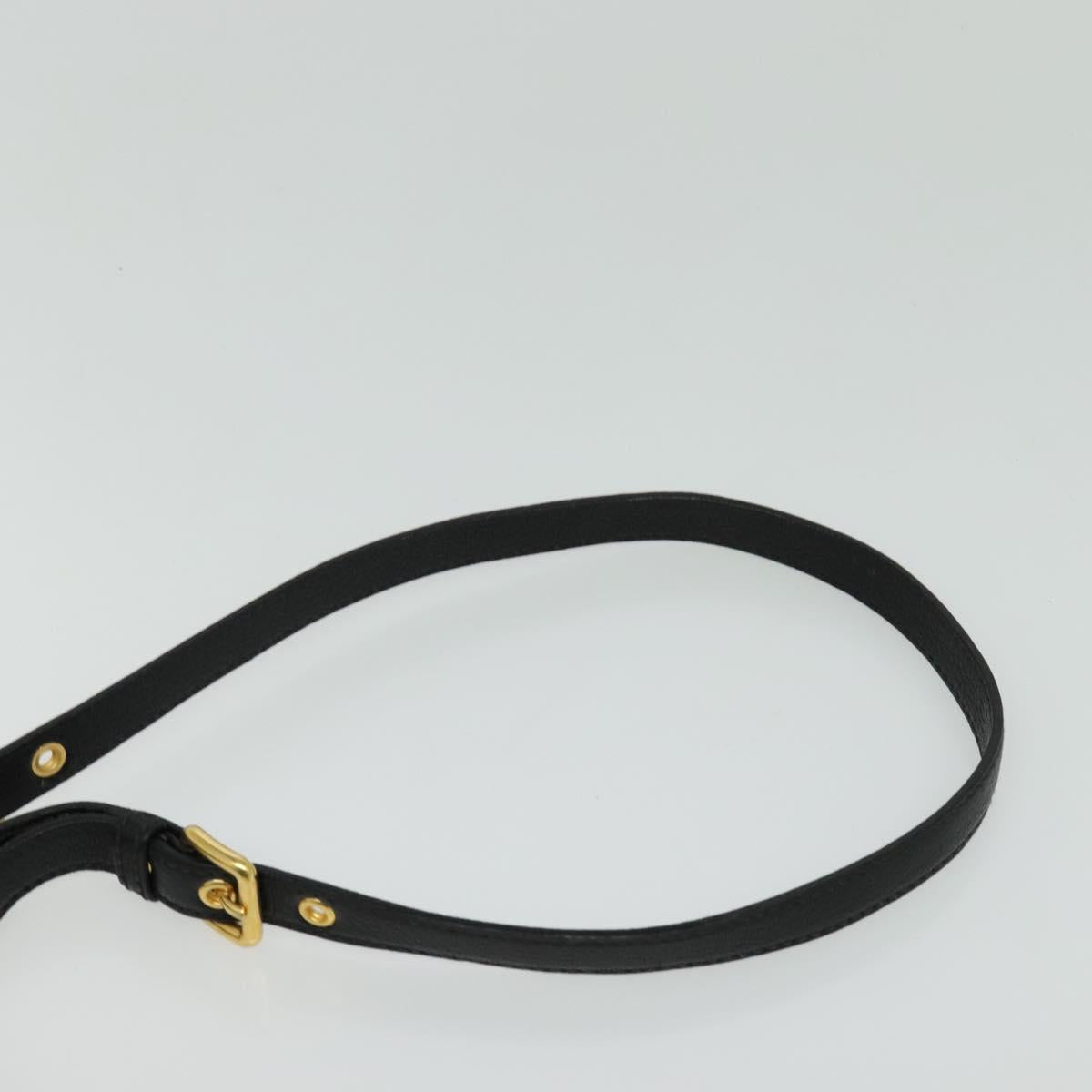 Miu Miu Hand Bag Leather 2way Black Gold Auth 138148