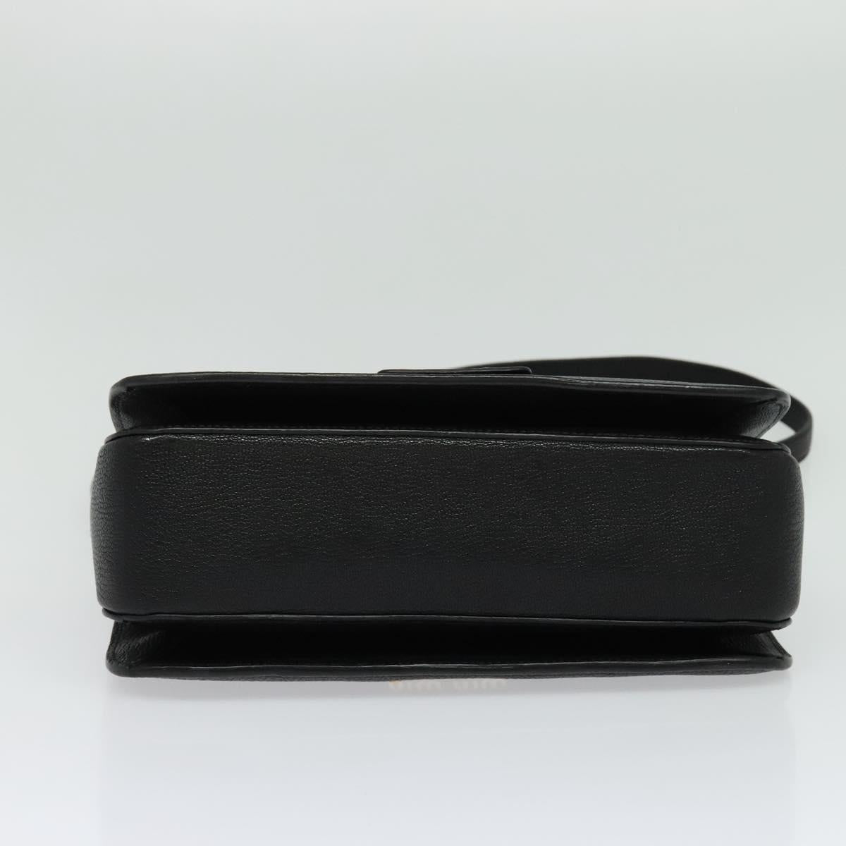 Miu Miu Hand Bag Leather 2way Black Gold Auth 138148