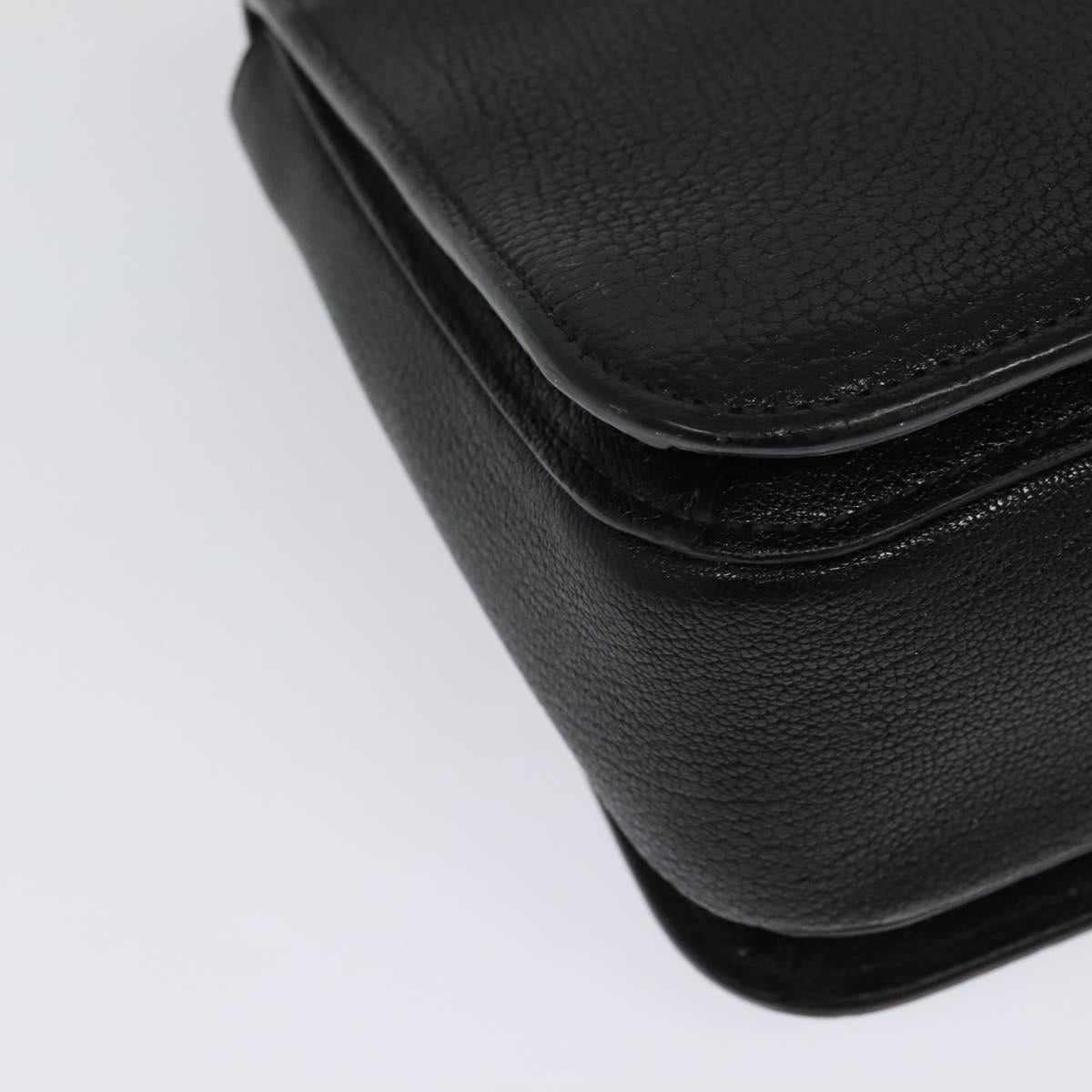 Miu Miu Hand Bag Leather 2way Black Gold Auth 138148