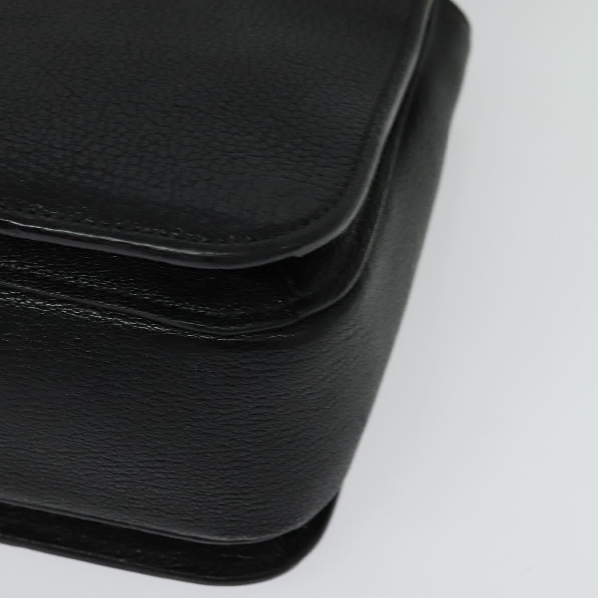 Miu Miu Hand Bag Leather 2way Black Gold Auth 138148