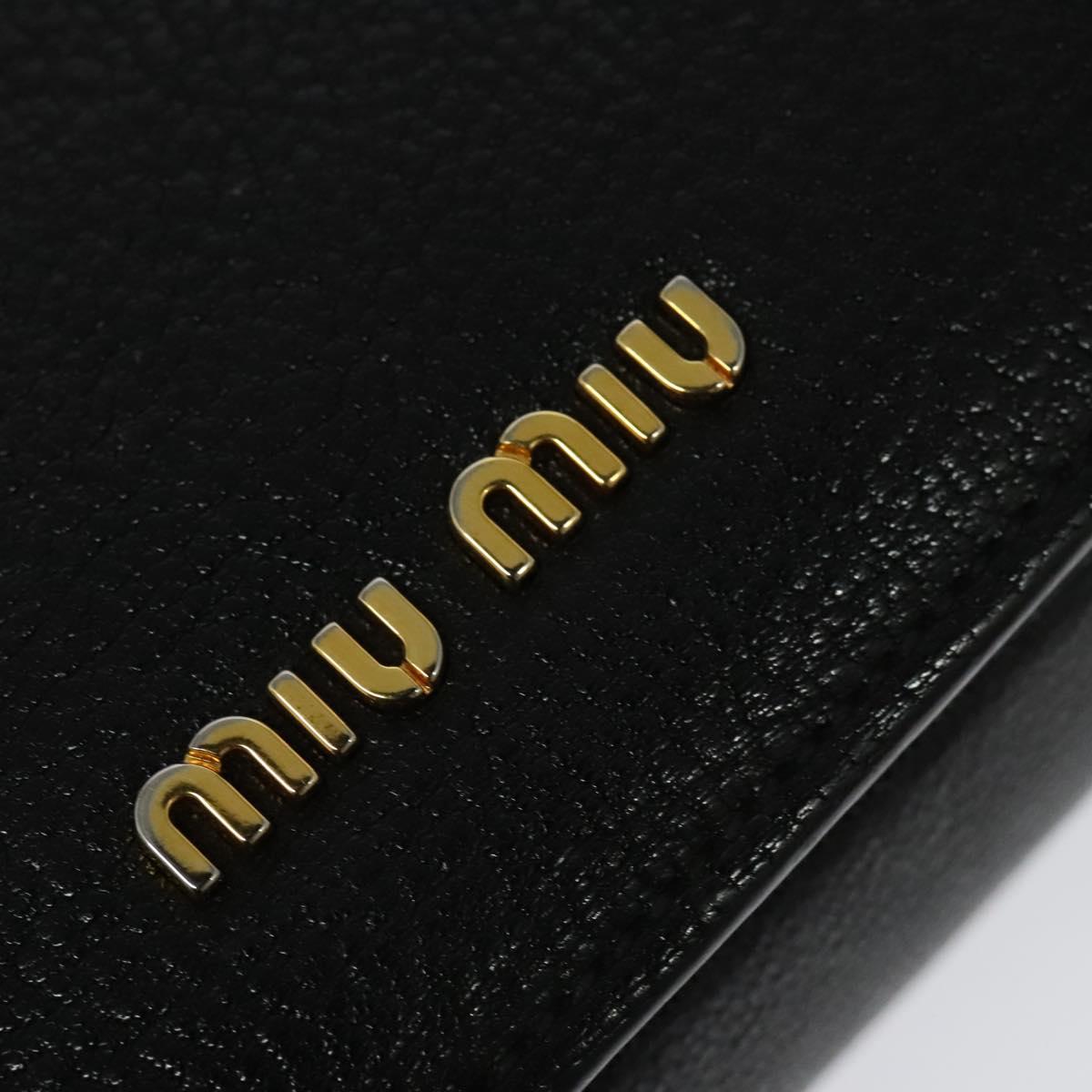 Miu Miu Hand Bag Leather 2way Black Gold Auth 138148