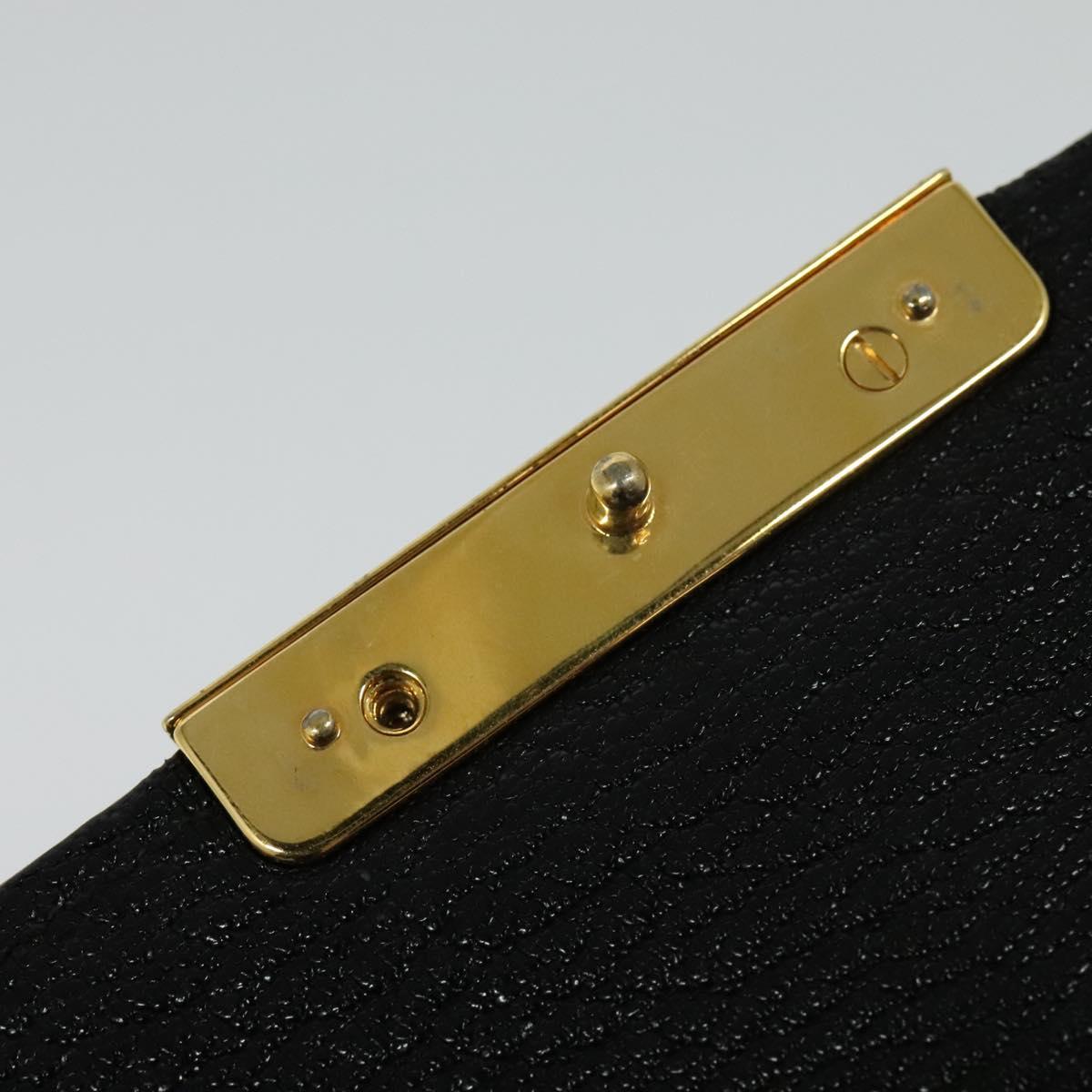 Miu Miu Hand Bag Leather 2way Black Gold Auth 138148