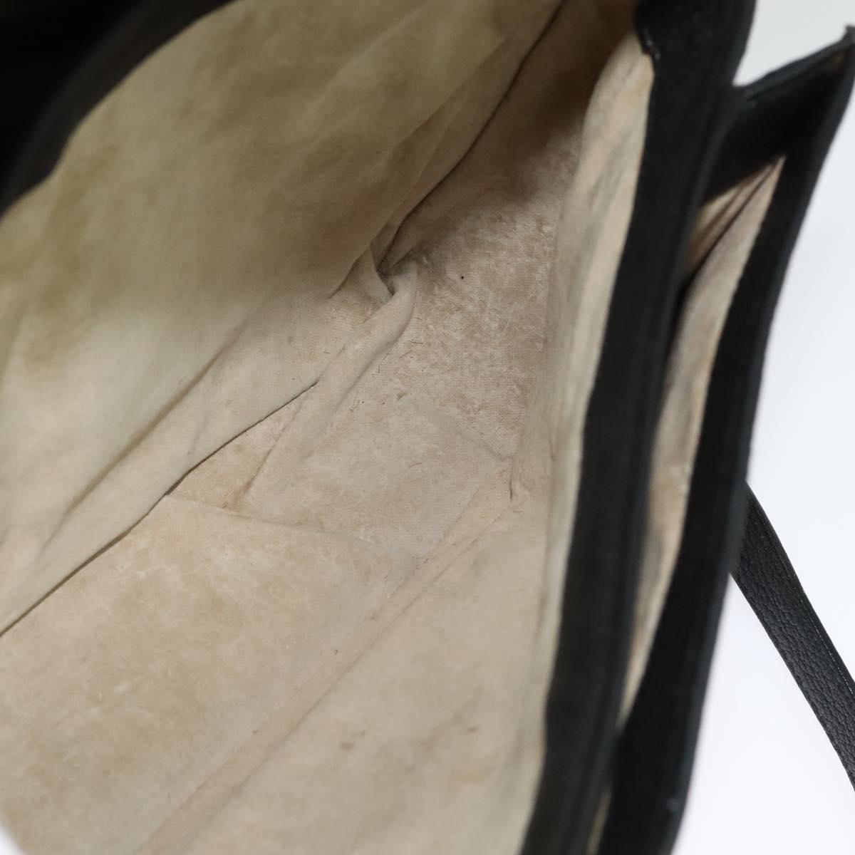 Miu Miu Hand Bag Leather 2way Black Gold Auth 138148