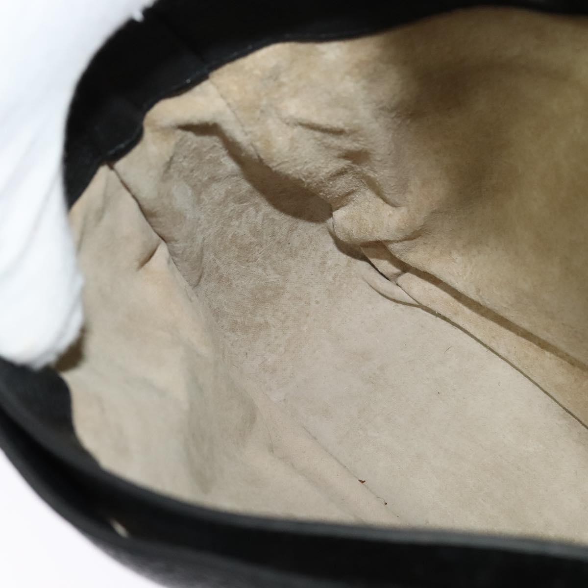 Miu Miu Hand Bag Leather 2way Black Gold Auth 138148