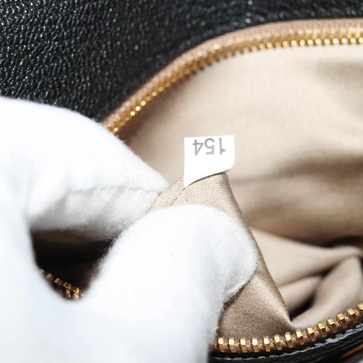 Miu Miu Hand Bag Leather 2way Black Gold Auth 138148