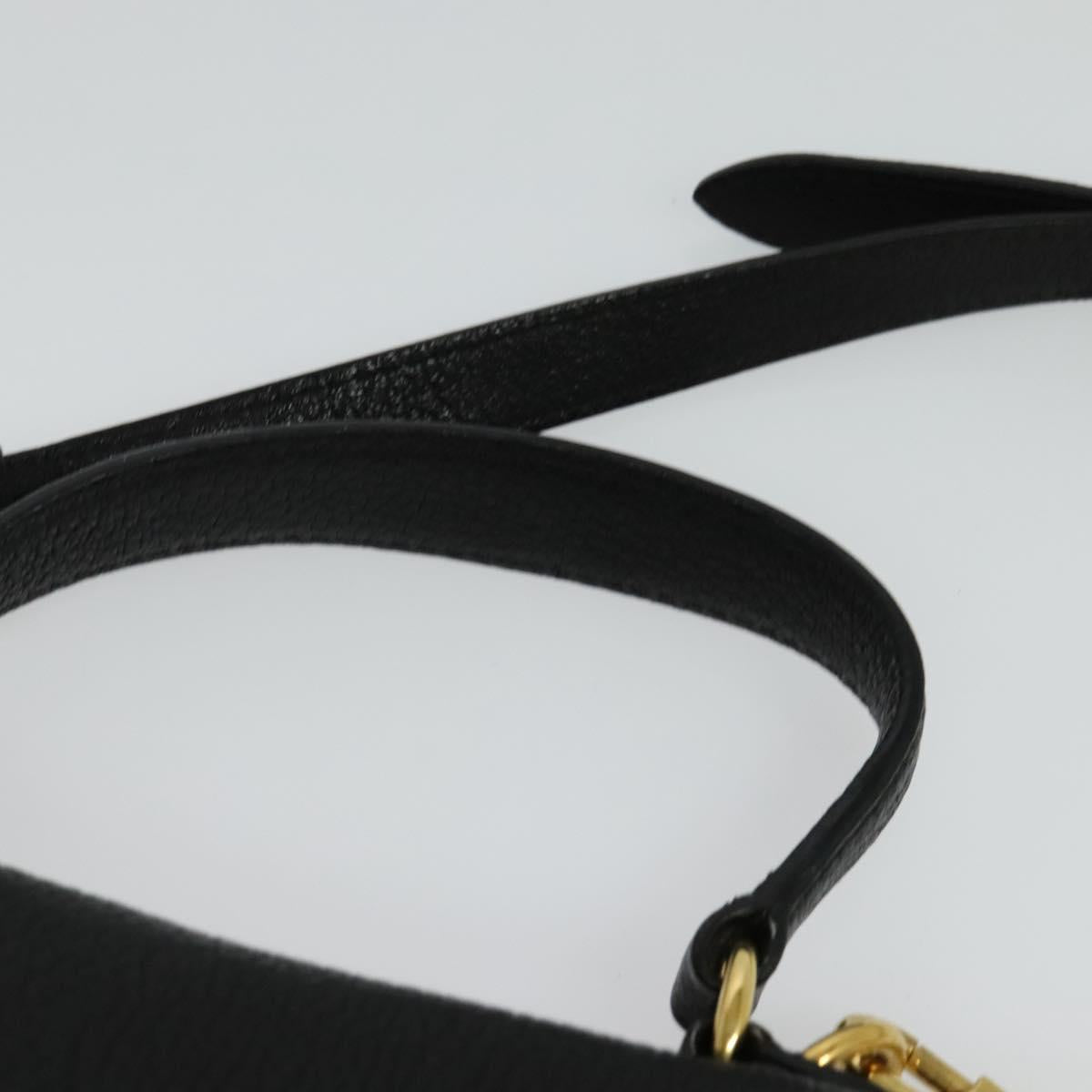 Miu Miu Hand Bag Leather 2way Black Gold Auth 138148