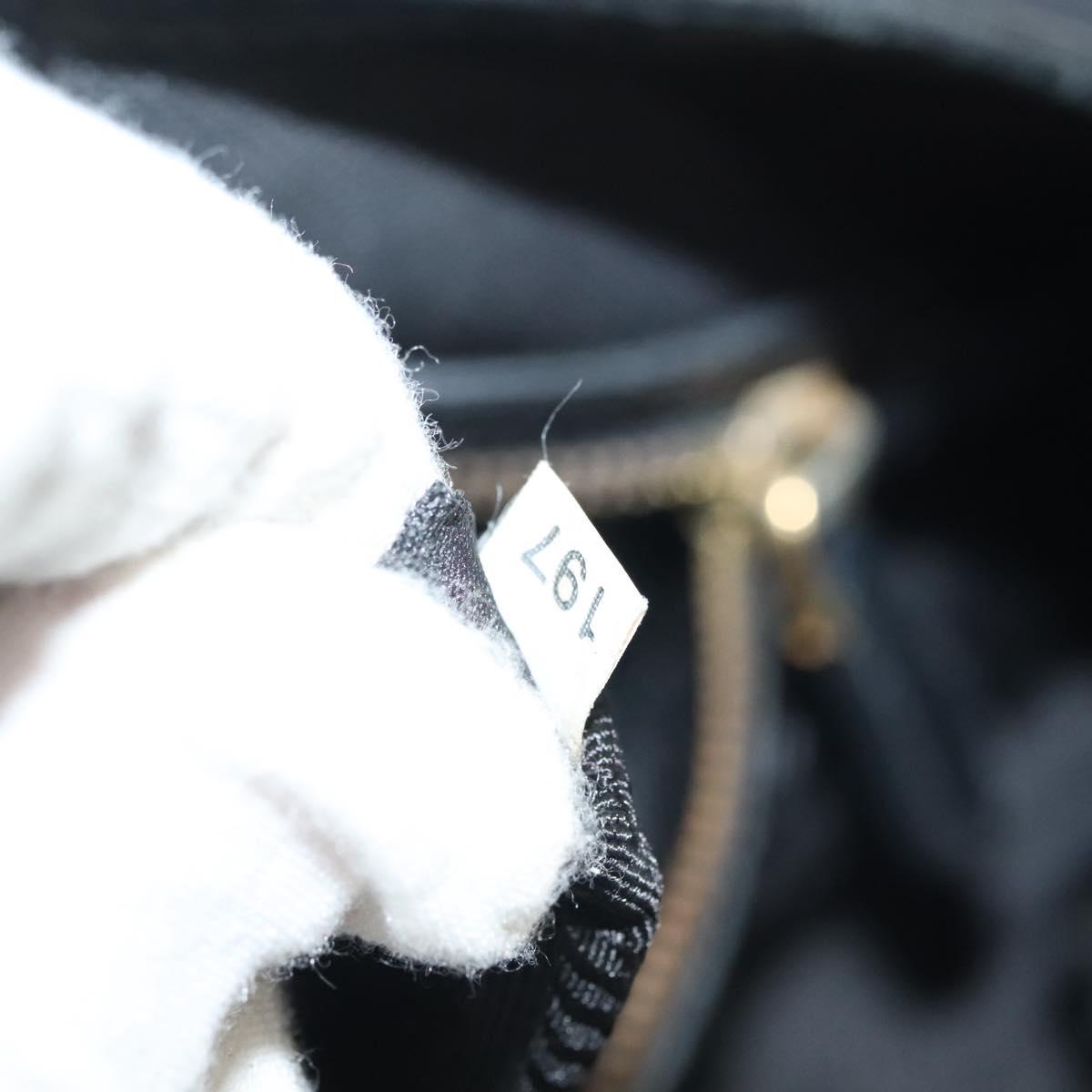 PRADA Tote Bag Canvas Black Gold Auth 138150