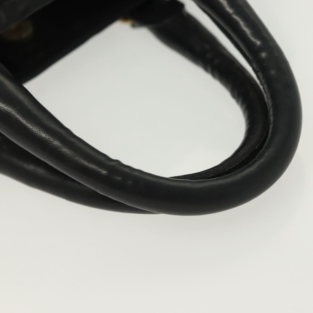 PRADA Tote Bag Canvas Black Gold Auth 138150