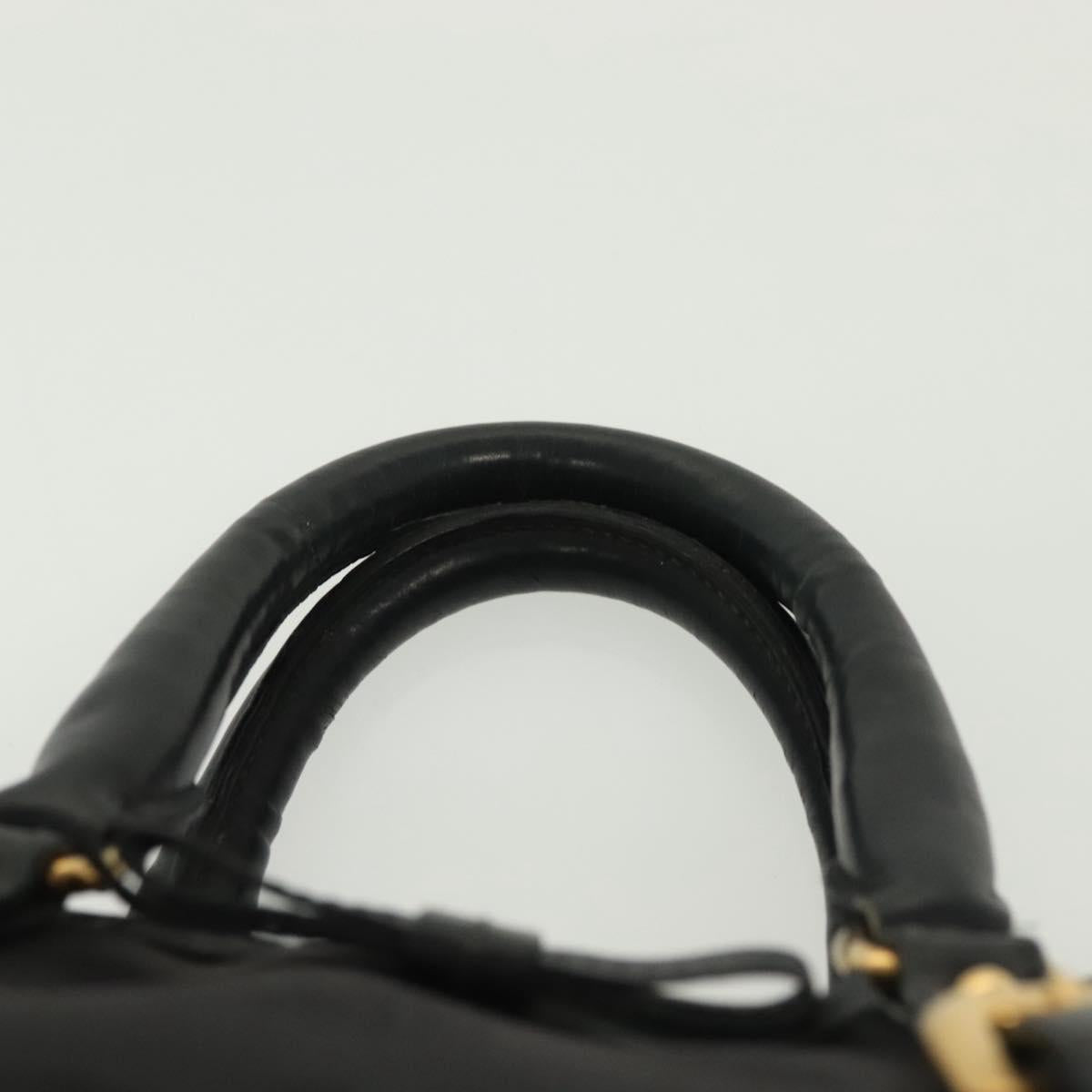 PRADA Tote Bag Canvas Black Gold Auth 138150