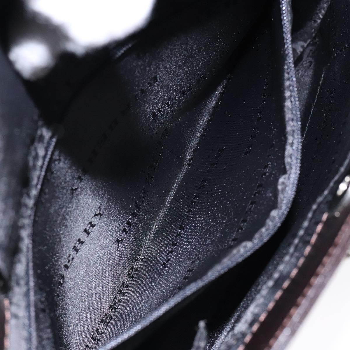 BURBERRY Nova Check Shoulder Bag Canvas Beige Silver Auth 138176