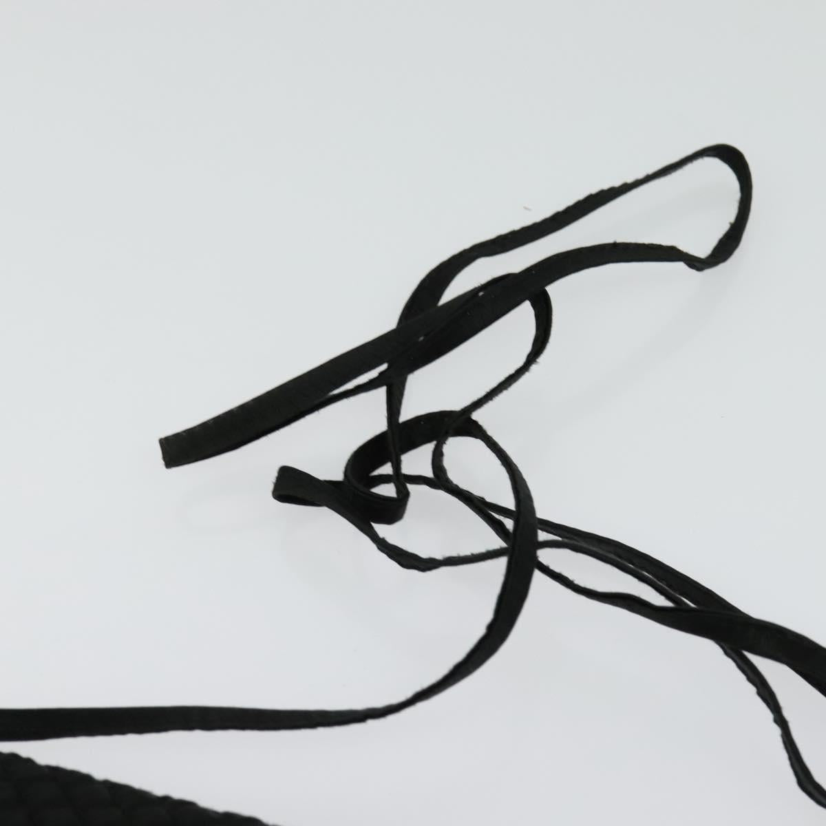 BOTTEGA VENETA Shoulder Bag Satin Black Gold Auth 138179