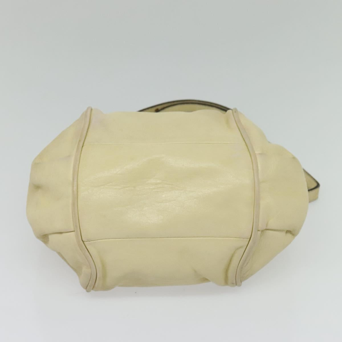 Chloe Etel Hand Bag Leather 2way Ivory Gold Auth 138190