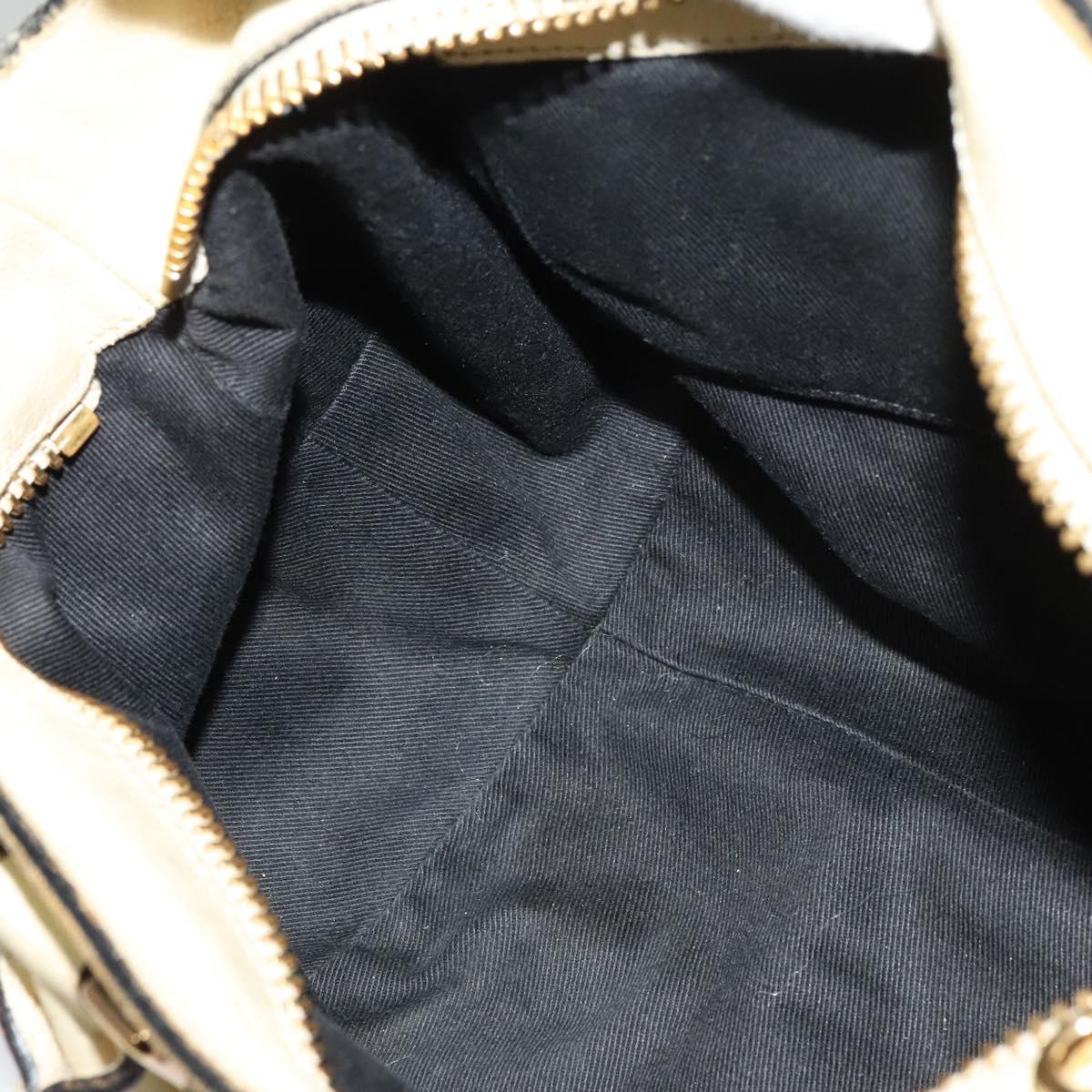 Chloe Etel Hand Bag Leather 2way Ivory Gold Auth 138190