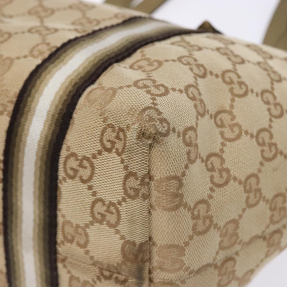 GUCCI GG Canvas Tote Bag Beige Gold 137396 Auth 138191