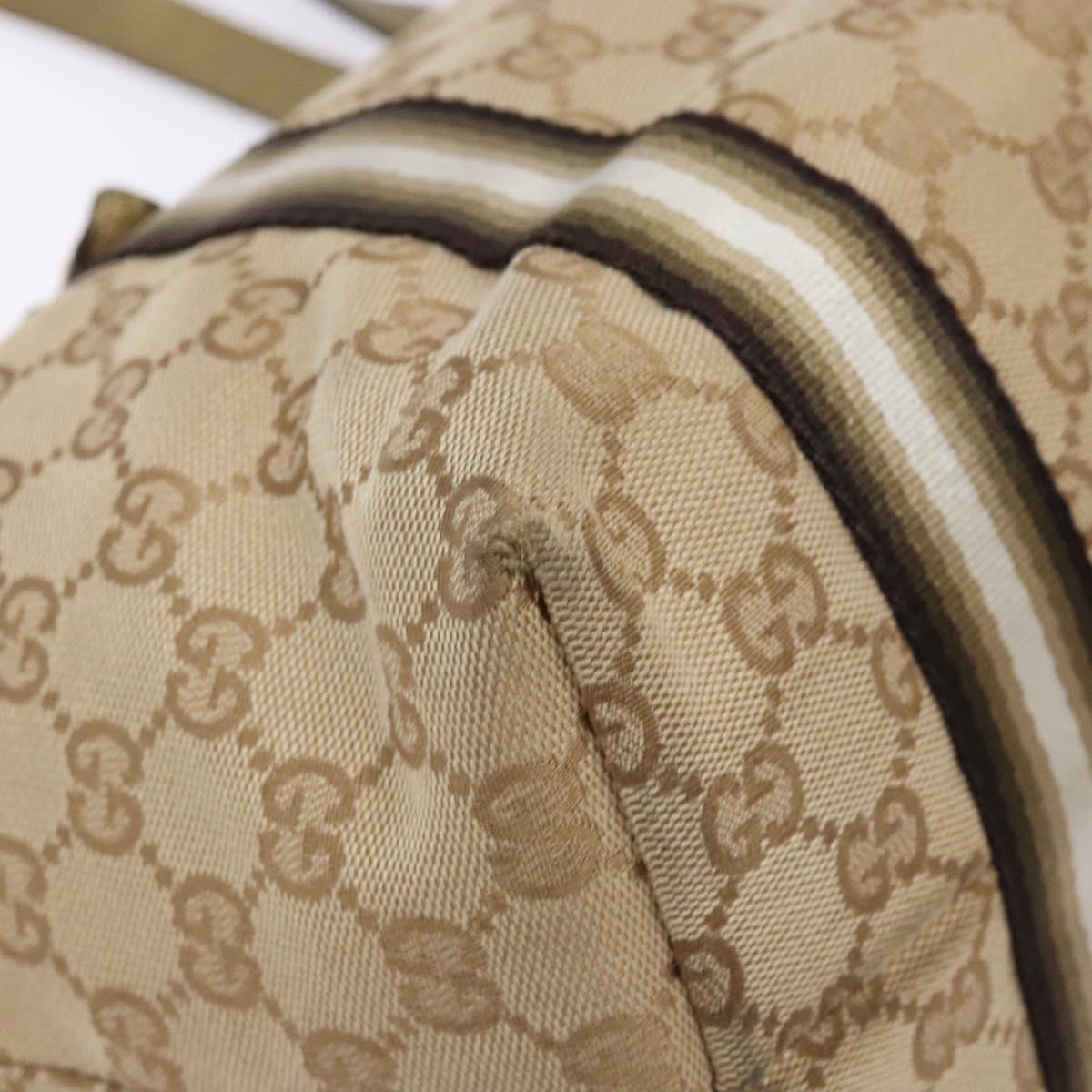 GUCCI GG Canvas Tote Bag Beige Gold 137396 Auth 138191