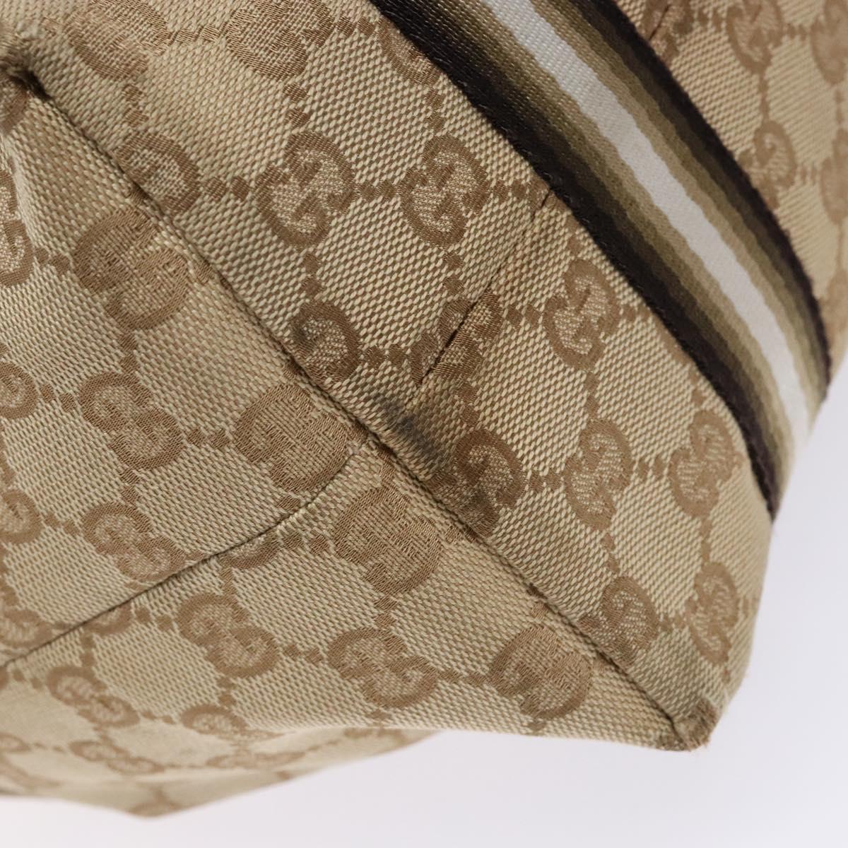 GUCCI GG Canvas Tote Bag Beige Gold 137396 Auth 138191