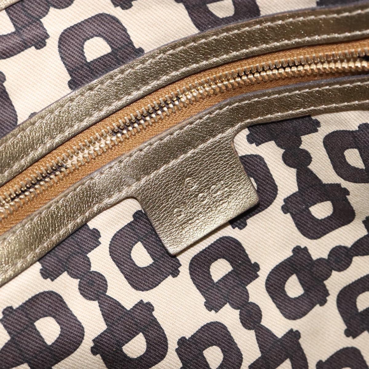 GUCCI GG Canvas Tote Bag Beige Gold 137396 Auth 138191