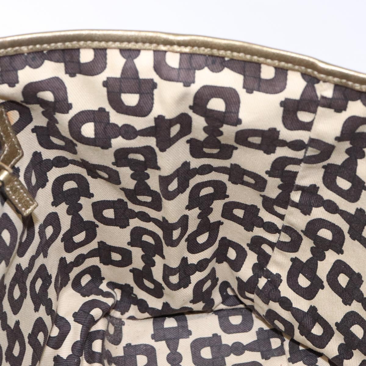 GUCCI GG Canvas Tote Bag Beige Gold 137396 Auth 138191