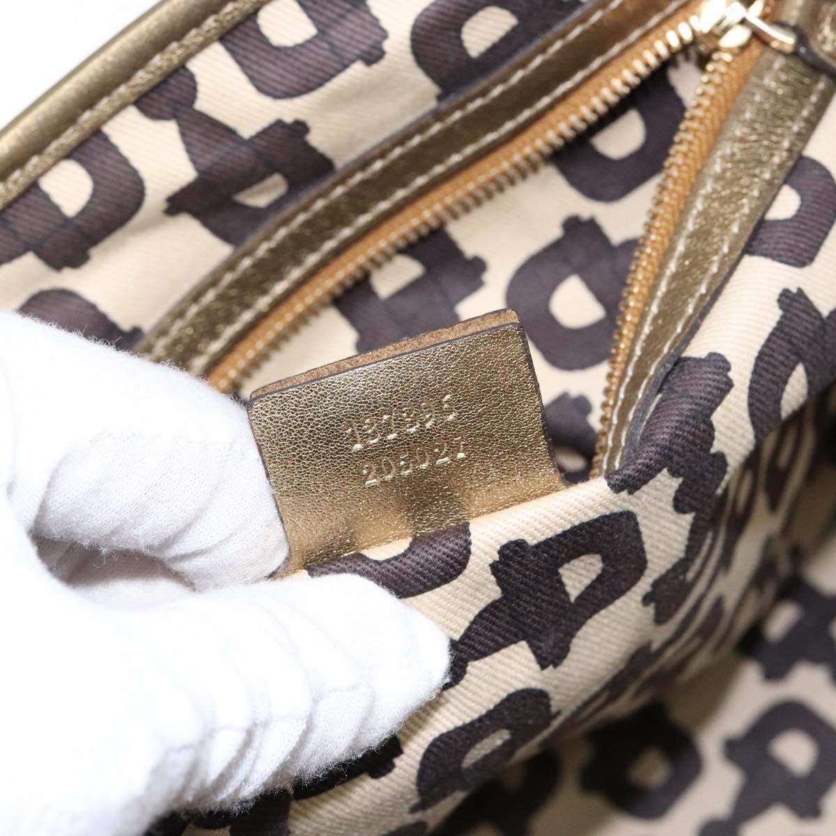 GUCCI GG Canvas Tote Bag Beige Gold 137396 Auth 138191