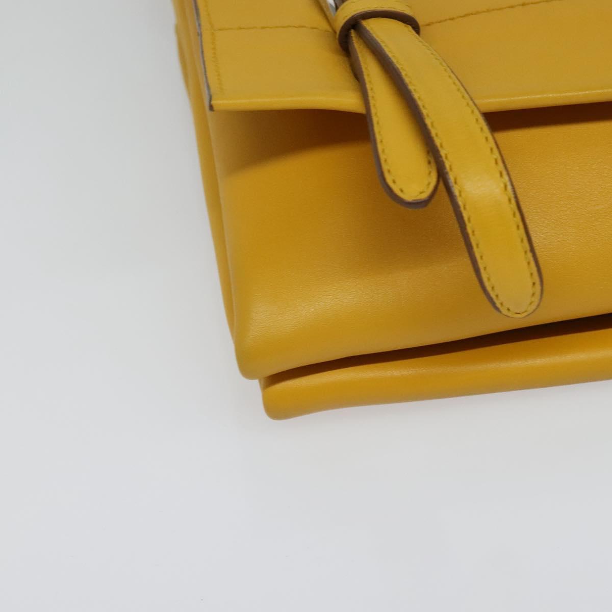 PRADA Shoulder Bag Yellow Silver Auth 138192