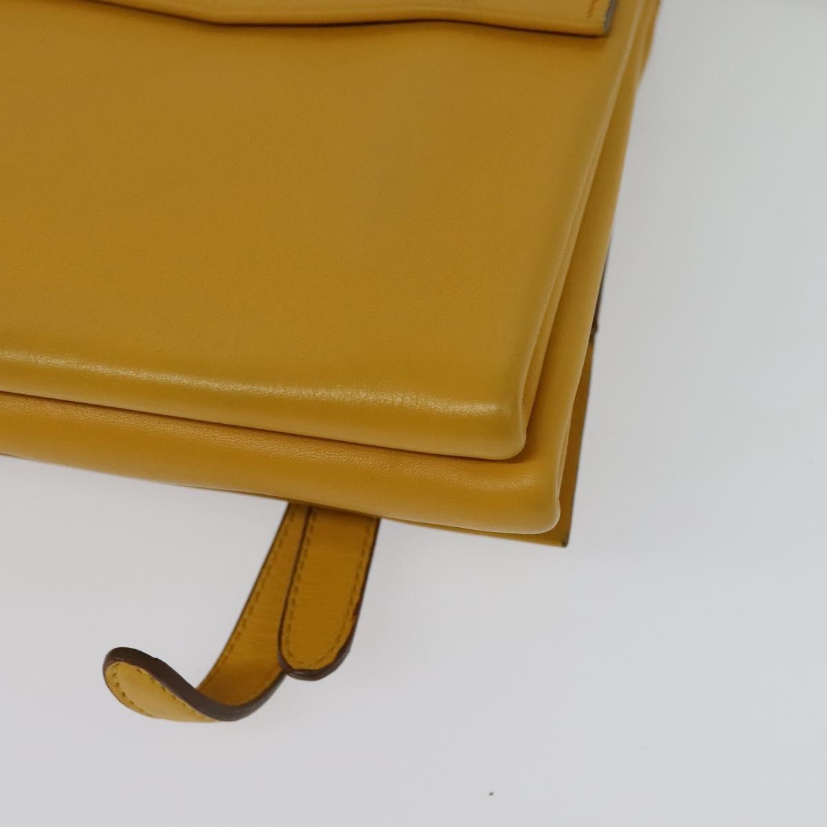 PRADA Shoulder Bag Yellow Silver Auth 138192