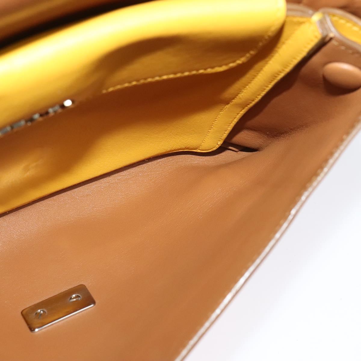 PRADA Shoulder Bag Yellow Silver Auth 138192