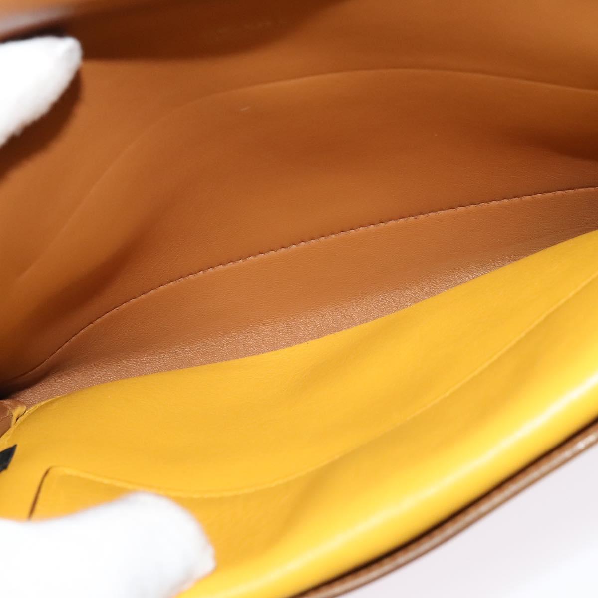 PRADA Shoulder Bag Yellow Silver Auth 138192