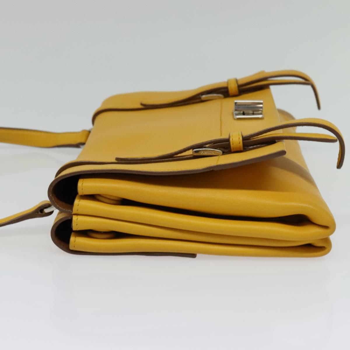 PRADA Shoulder Bag Yellow Silver Auth 138192