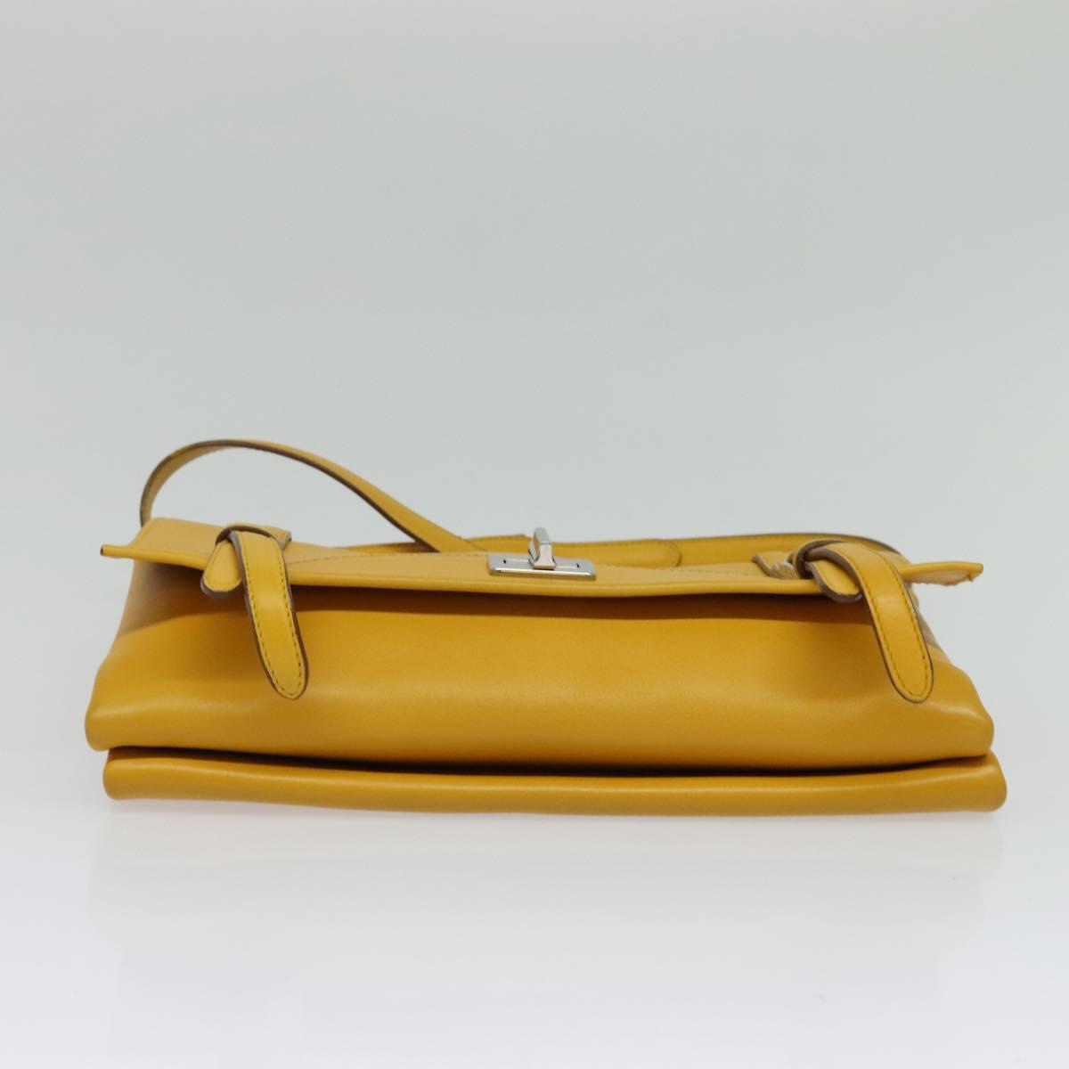 PRADA Shoulder Bag Yellow Silver Auth 138192