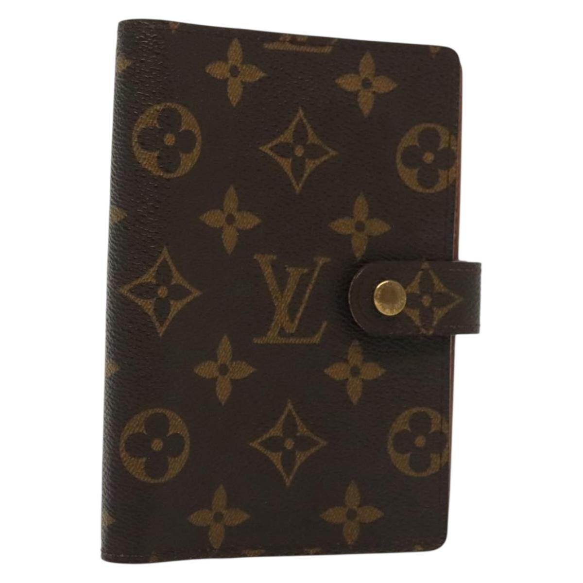 LOUIS VUITTON Monogram Agenda PM Day Planner Cover R20005 LV Auth 138196