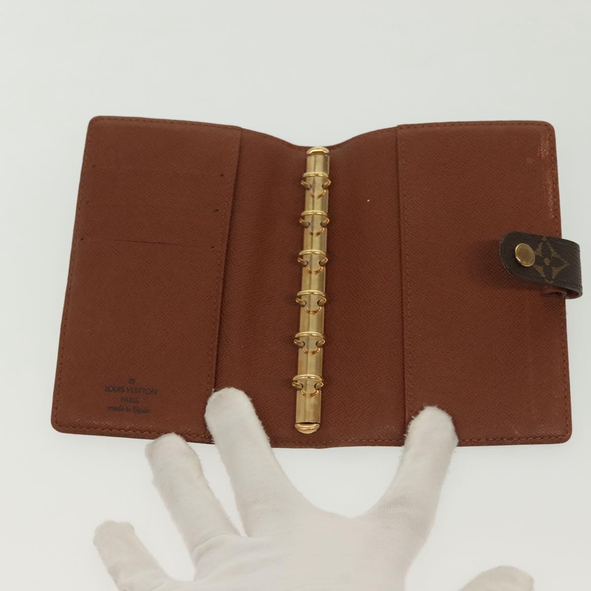 LOUIS VUITTON Monogram Agenda PM Day Planner Cover R20005 LV Auth 138196